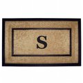 Nedia Home Nedia Home 18099S 22 x 36 in. Coir & Rubber Frame Mat  Monogrammed S 18099S